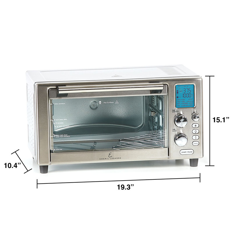 Emeril Lagasse Everyday 360 Stainless Steel Air Fryer 360 Quick Cook Technology XL capacity 9 in 1 12 Pre Set Cooking Functions including Bake
